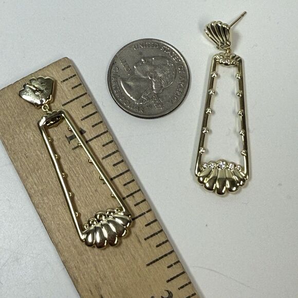 Kendra Scott x Target Isla 14K Gold Over Brass Statement Earrings New - Picture 5 of 7